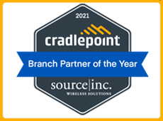 Source Inc Cradlepoint partner of the year 2021 badge